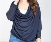 Navy cowl neck blouse