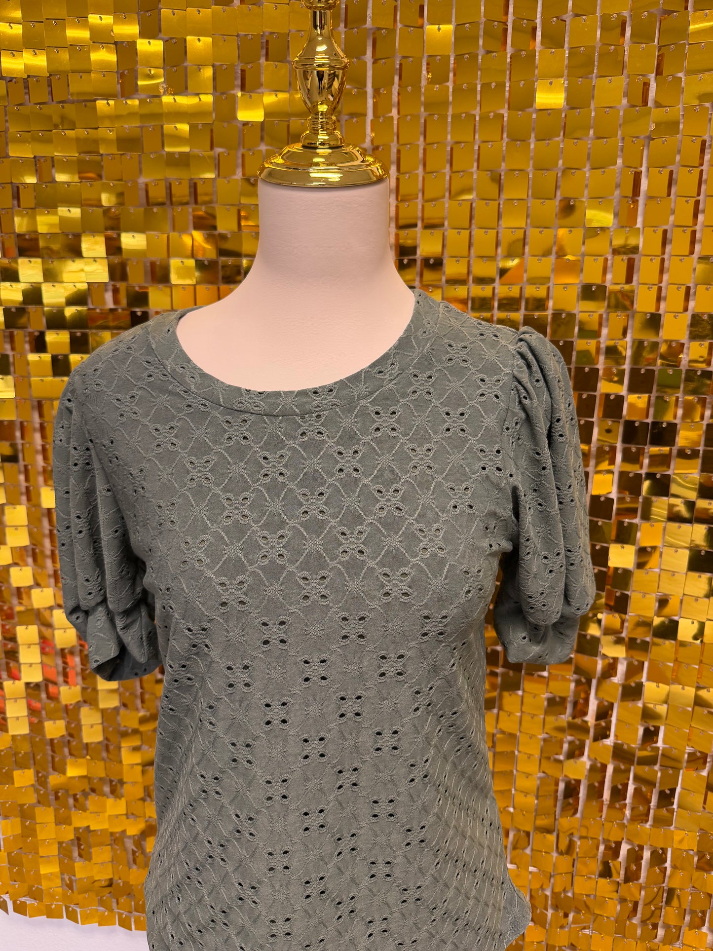 Sage Eyelet Blouse