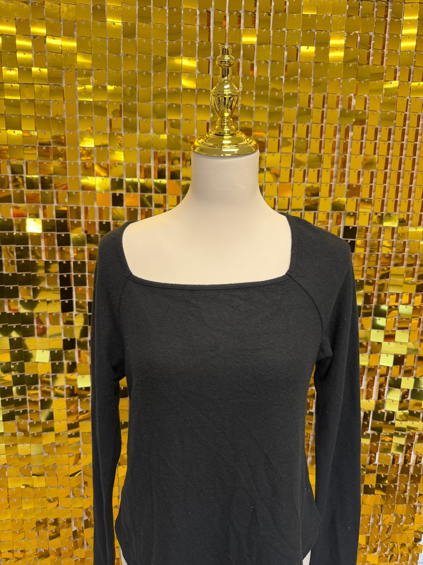 Black soft long sleeve blouse