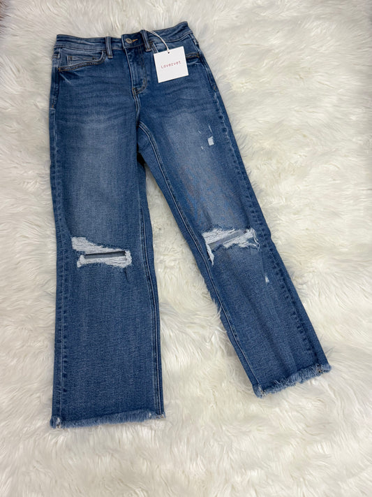 Lovervet High Rise Straight Distressed Jeans Size 7
