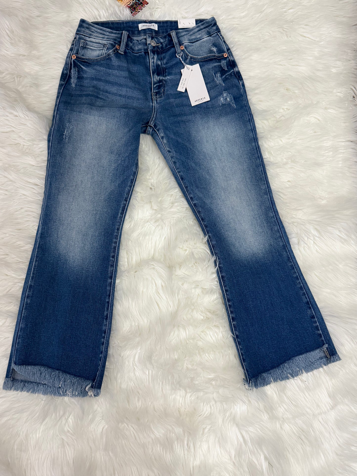 Artemis High Rise Crop Flare Jeans Size 7