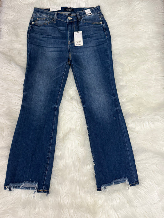 Judy Blue Cropped Frayed Mid Rise Boot Cut Jeans Size 11