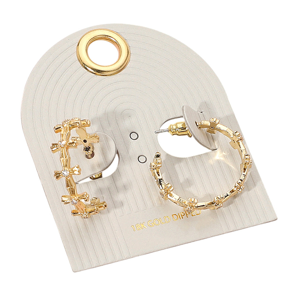 Cross hoop earrings
