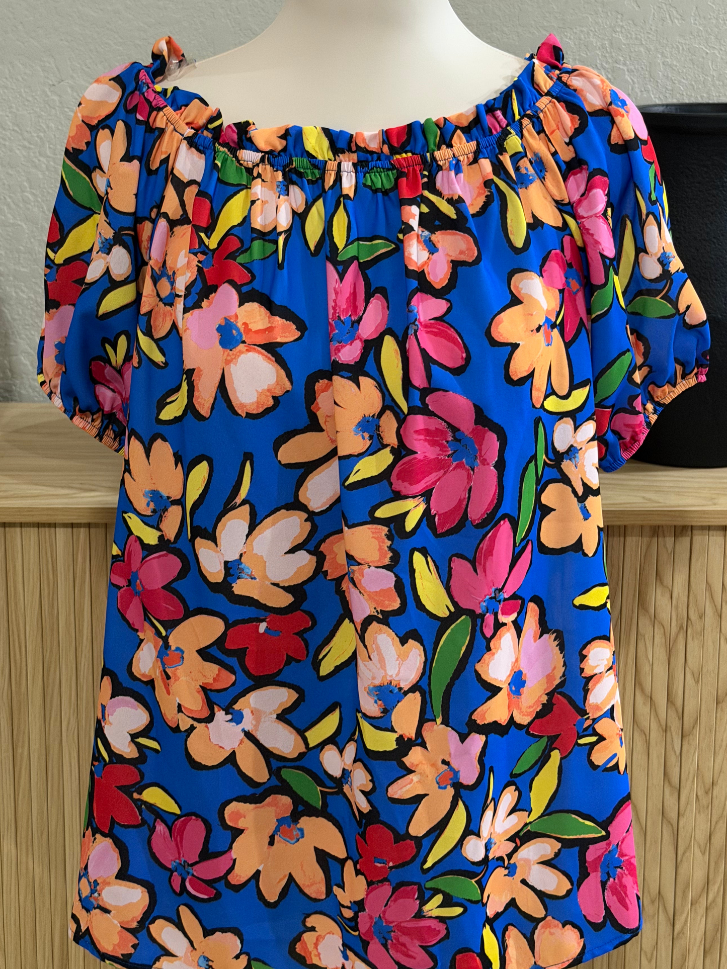Summer Blue floral blouse