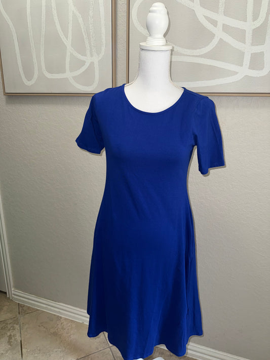 Royal Blue Zenana Short Sleeve Dress