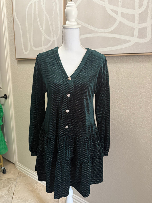 Green Velvet Sparkly Dress
