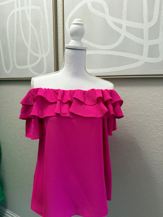 Fuschia Off Shoulder Top