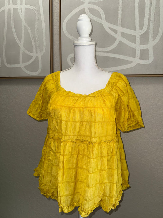 Mustard Flowy Blouse