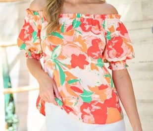 Floral On or Off Shoulder Top